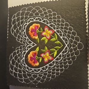 Handmade machine embroidery patch